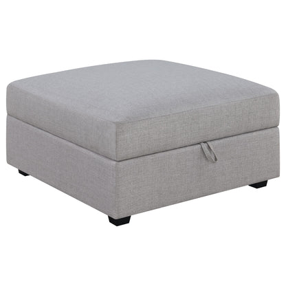 Austin - Square Upholstered Ottoman - Gray