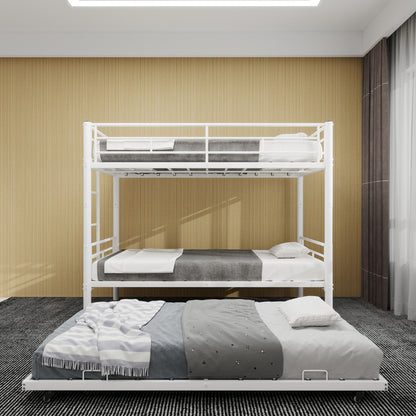 Bunk Bed For Kids, Convertible Frame With Ladders &amp; Guardrail