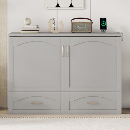 Murphy Wall Bed With Drawer And A Set Of Sockets &amp; USB Ports, Pulley Structure Design