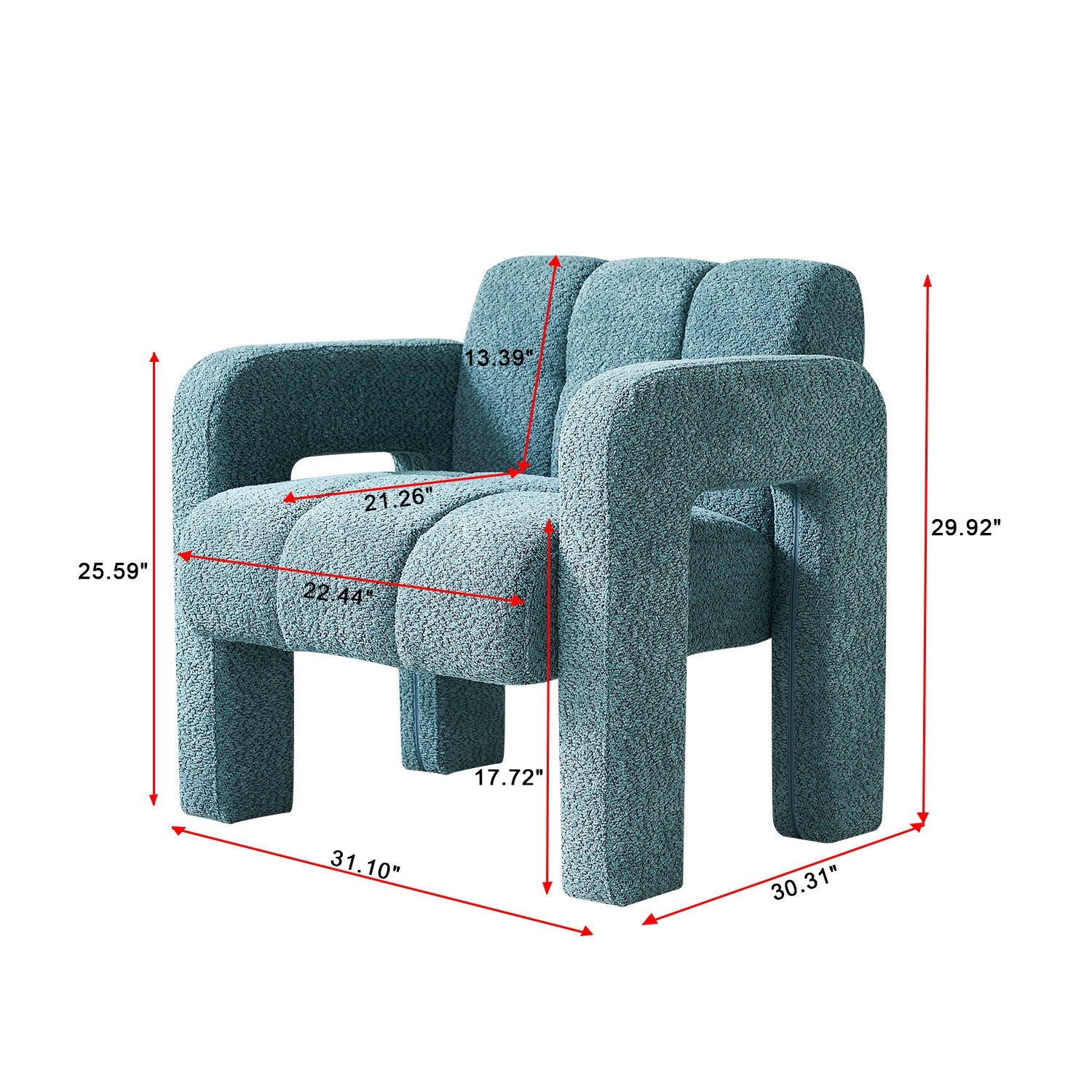 31.10&quot; Boucle Upholstered Accent Chair