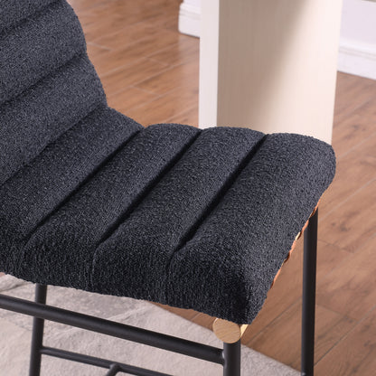 Lahni - 17&quot; Boucle Fabric Counter Height Chair