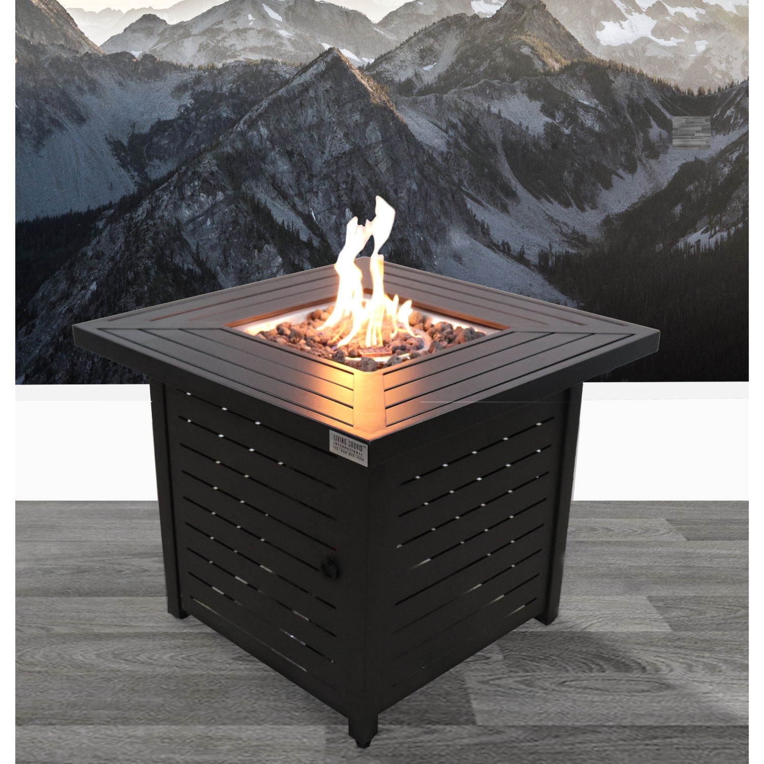 Propane &amp; Gas Fire Pit Table - Black