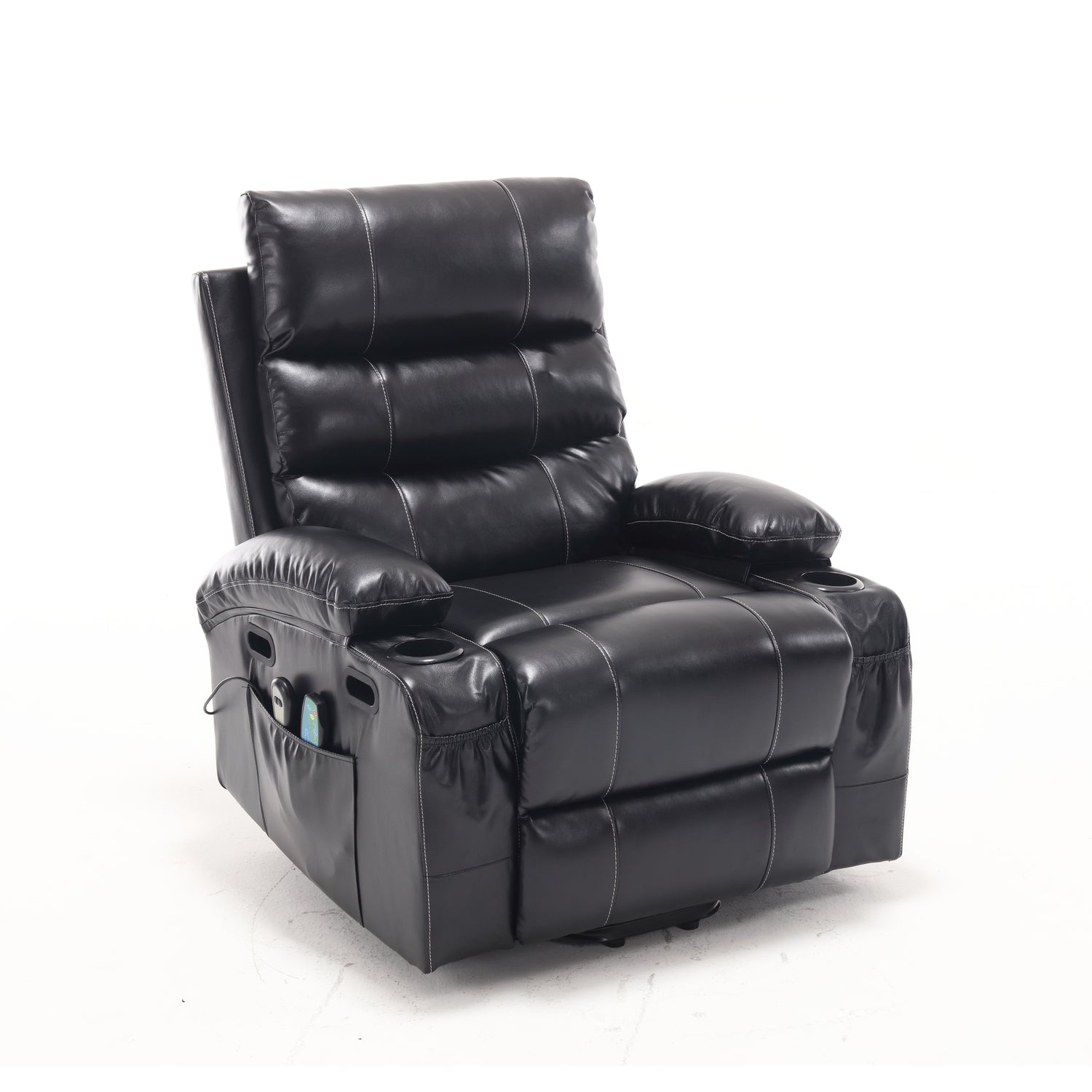21&quot;seat width,large size Electric Power Lift Recliner Chair Sofa for Elderly, 8 point vibration Massage and lumber heat, Remote Control, Side Pockets and Cup Holders, cozy fabric, overstuffed arm pu