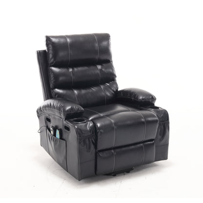21&quot;seat width,large size Electric Power Lift Recliner Chair Sofa for Elderly, 8 point vibration Massage and lumber heat, Remote Control, Side Pockets and Cup Holders, cozy fabric, overstuffed arm pu