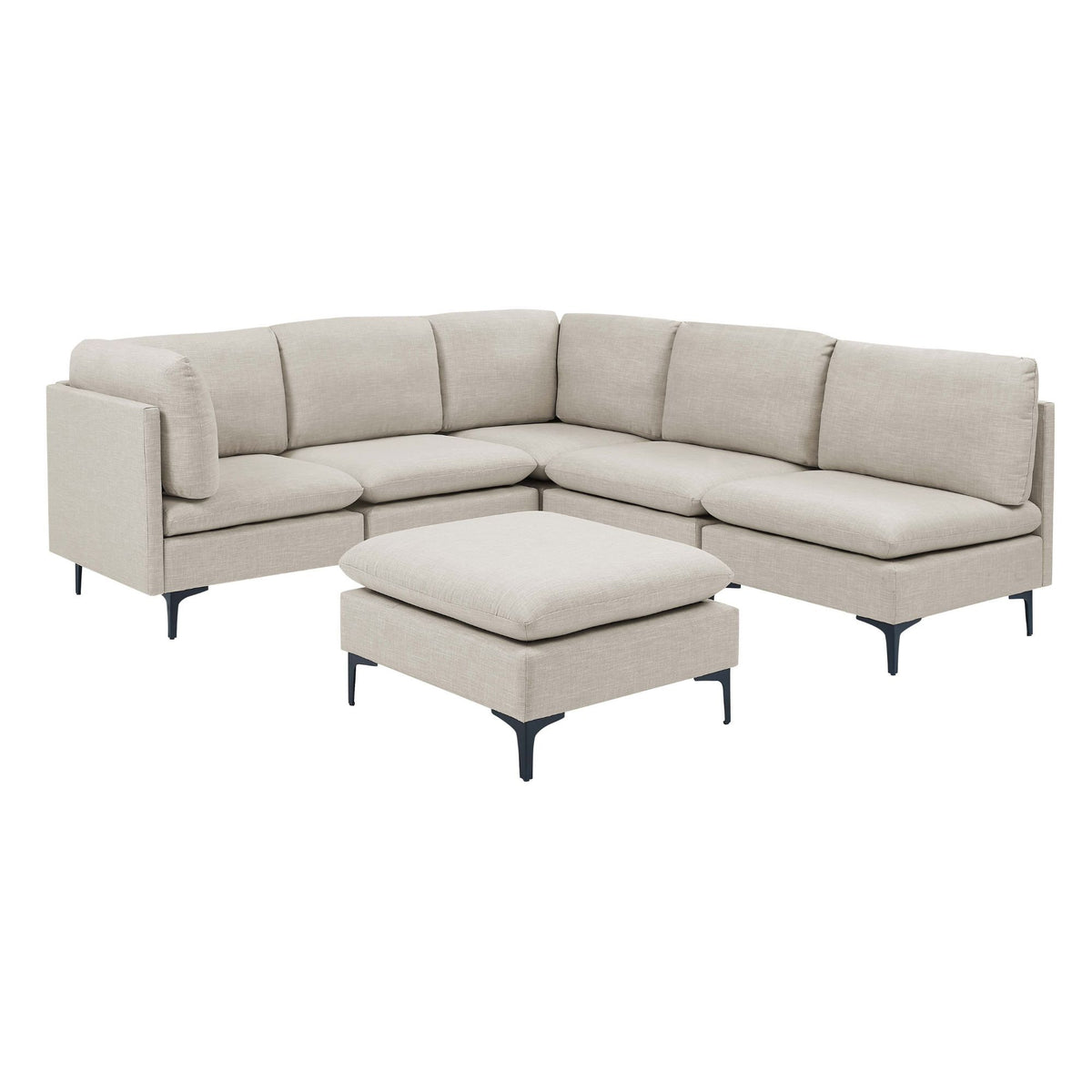Upholstered Modular Sectional &amp; Tall Legs