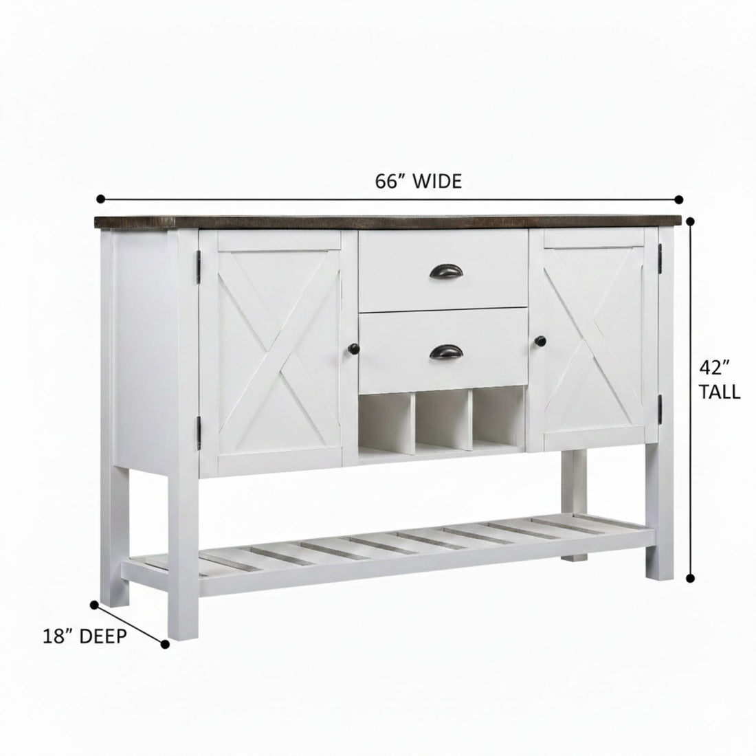 2 Drawer Server - Brown