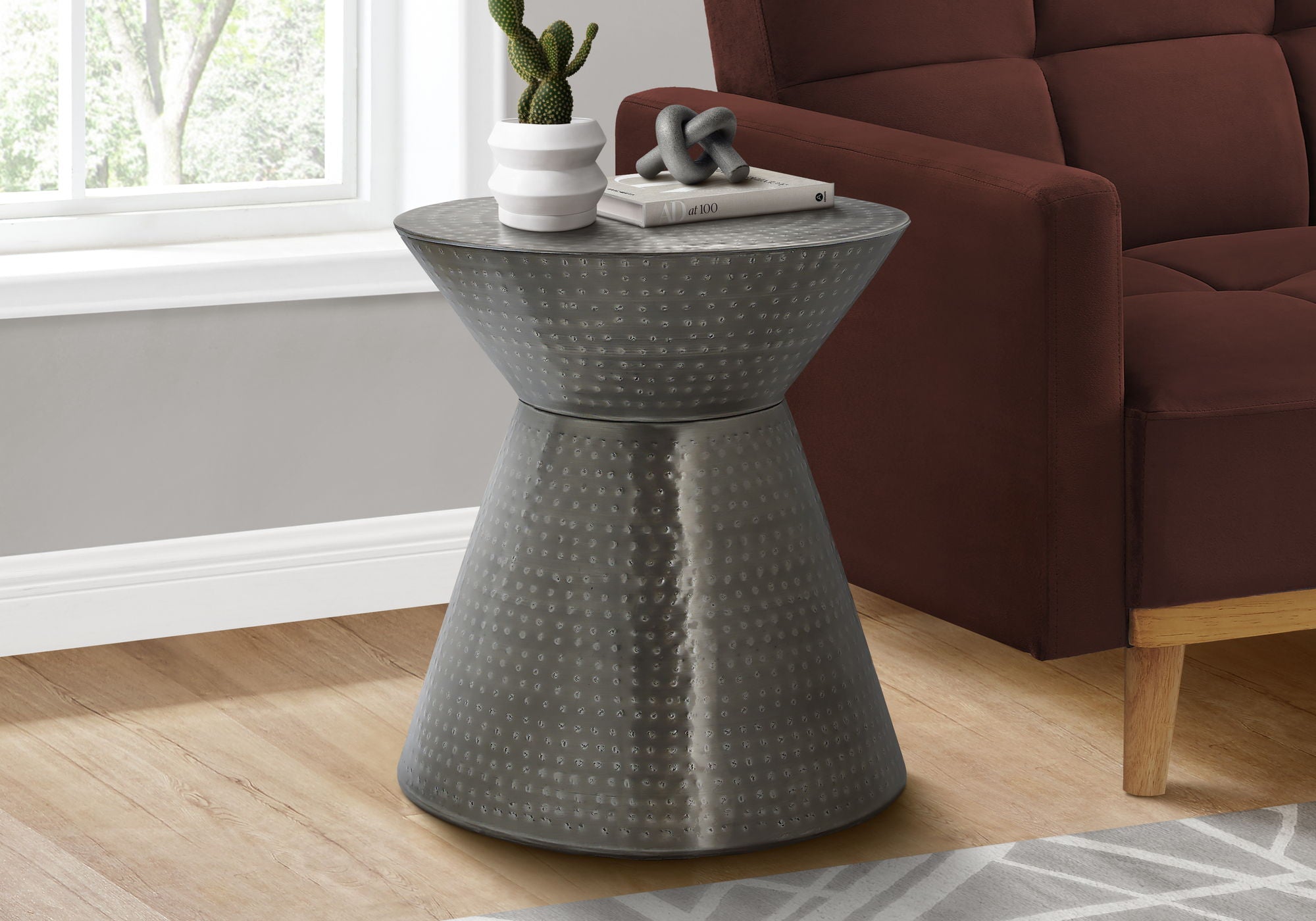 Drum Accent Side Table, Contemporary &amp; Modern Elegant Design