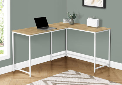 Computer Desk, Home Office, Corner, L Shape, Laptop, Marble Look Contemporary &amp; Modern