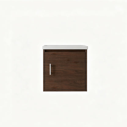 Floating Bathroom Vanity Combo, Wall Mounted Cabinet With Sink &amp; Soft Close Doors For Small Bathrooms