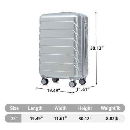 Hard Shell Luggage With Scratch Resistant Surface, 4 Wheels, Combination Lock &amp; Side Hooks