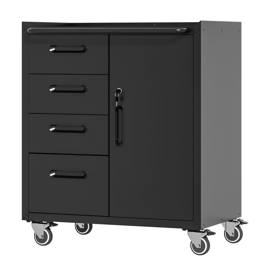 Sturdy Metal Tool Storage Cabinet With Wheels Durable Garage, Office &amp; Home Organizer Steel
