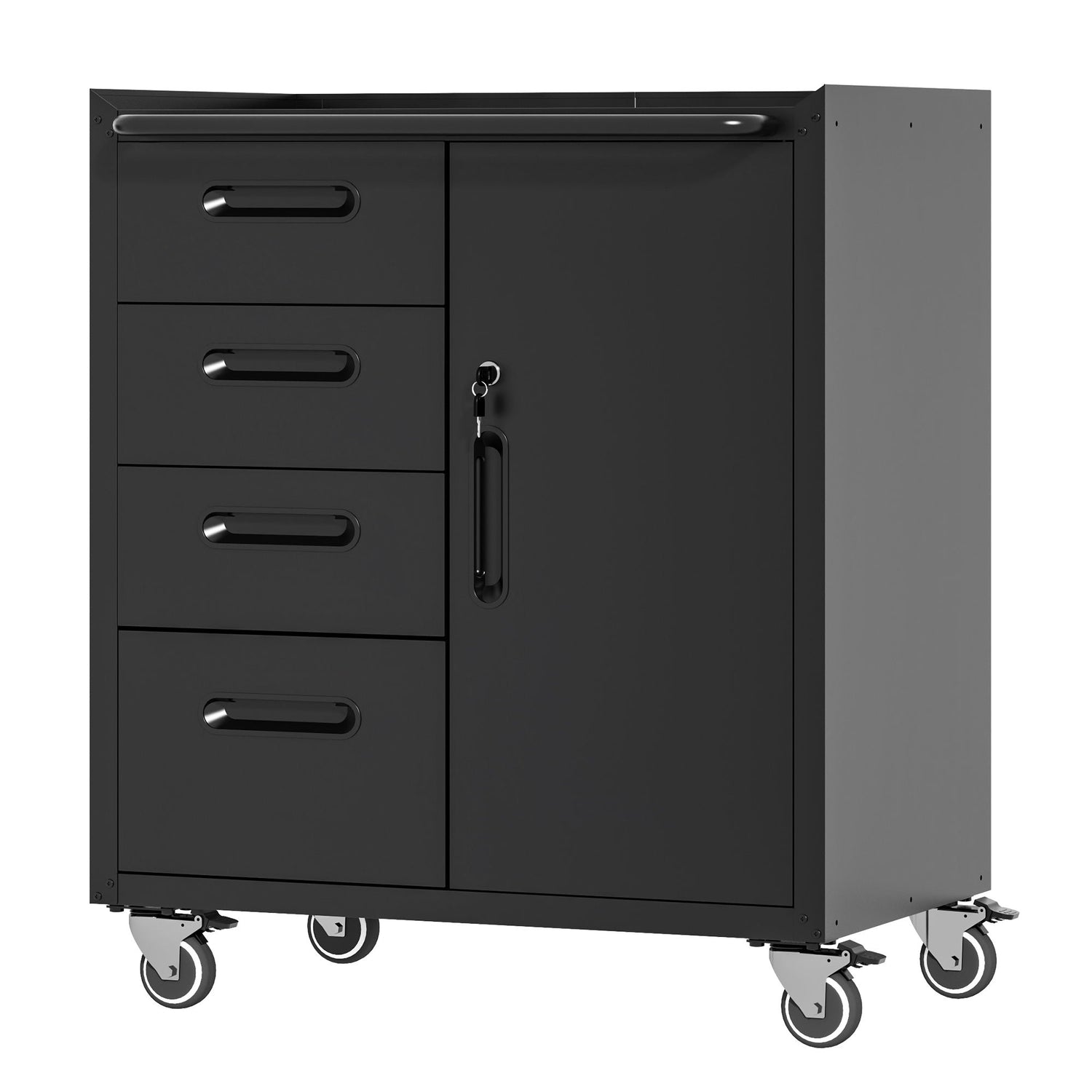 Sturdy Metal Tool Storage Cabinet With Wheels Durable Garage, Office &amp; Home Organizer Steel