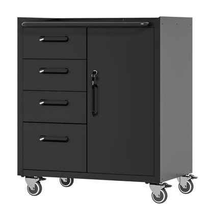 Sturdy Metal Tool Storage Cabinet With Wheels Durable Garage, Office &amp; Home Organizer Steel