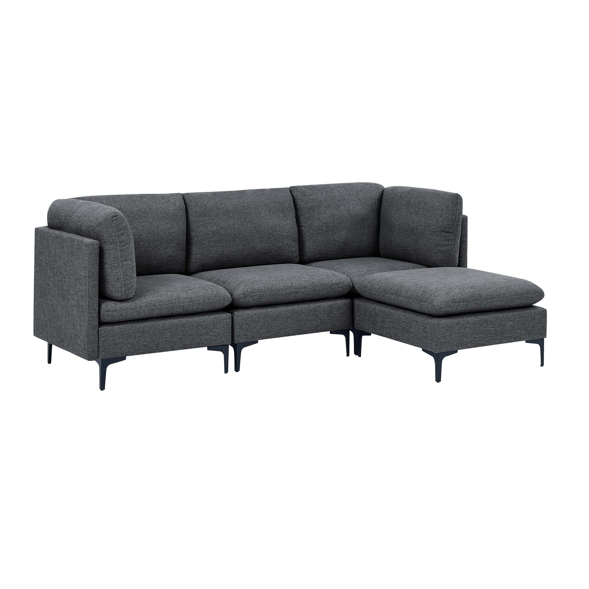 Upholstered Modular Sectional &amp; Tall Legs