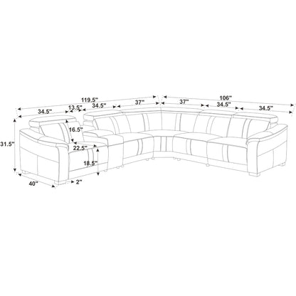 Modular Sectional &amp; Recliner Seat And Adjustable Headrest