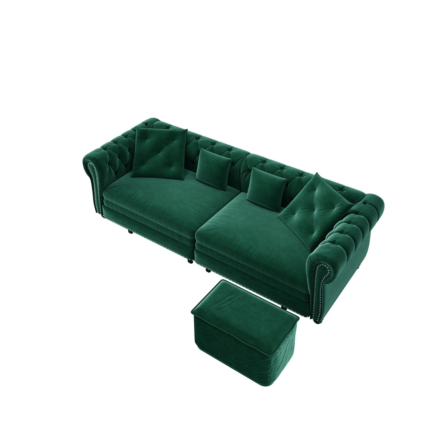 3 In 1 Pull Out Sofa Bed With Movable Ottoman