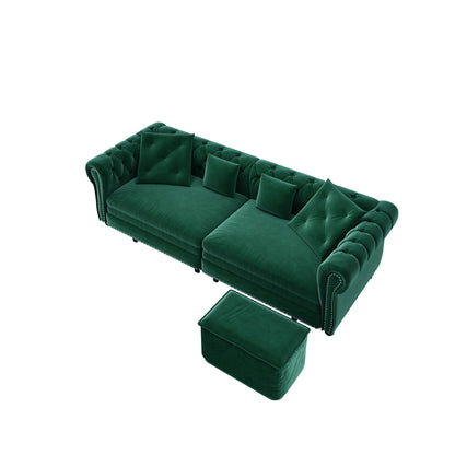 3 In 1 Pull Out Sofa Bed With Movable Ottoman