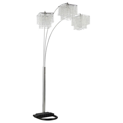 Bali - Shores Hanging Crystal Arc Floor Lamp Floor Lamp - Chrome