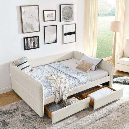 Upholstered Daybed &amp; 2 Drawers