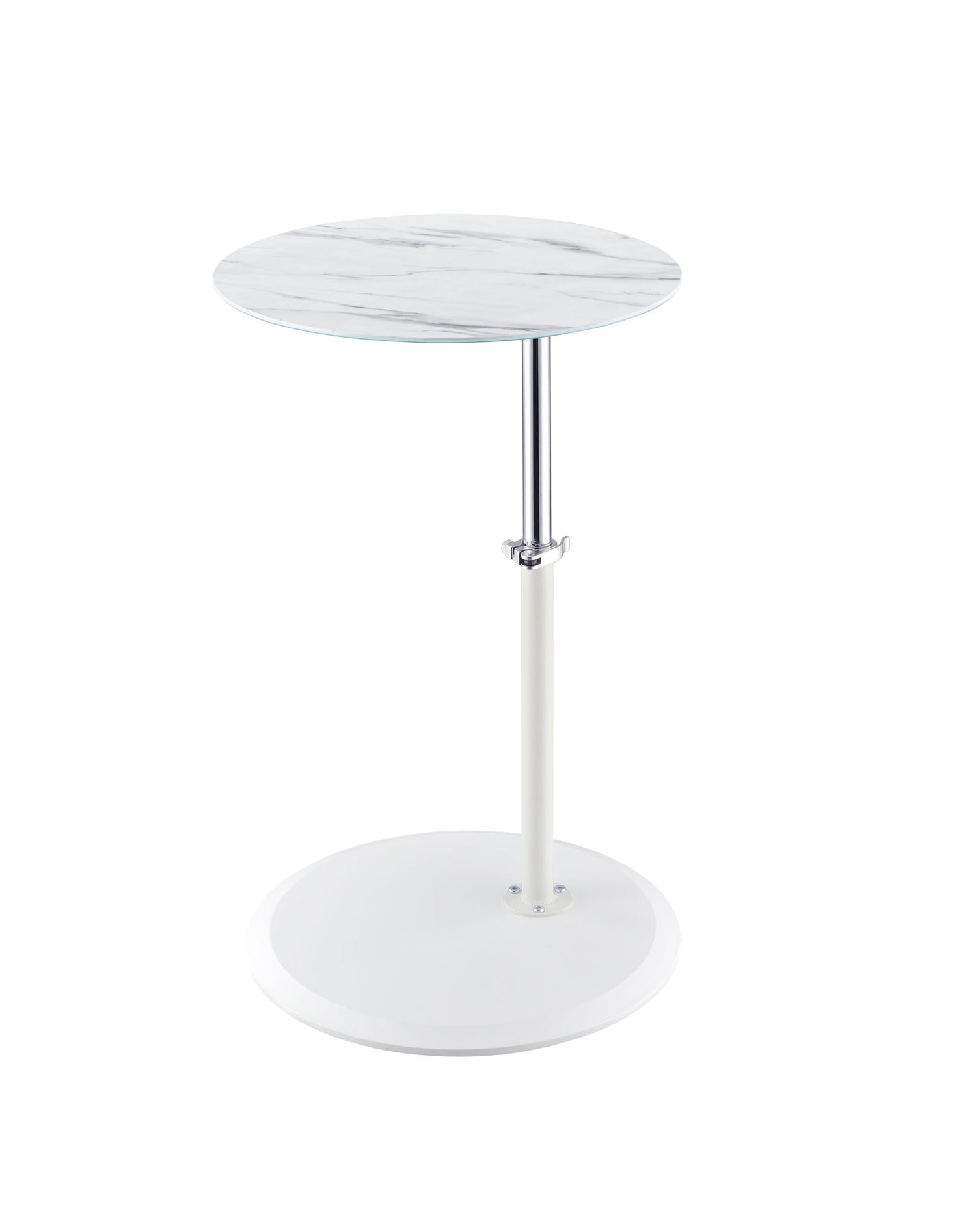 Orbit - 15.5&quot; End Table With Height Adjustable Marble Textured Top