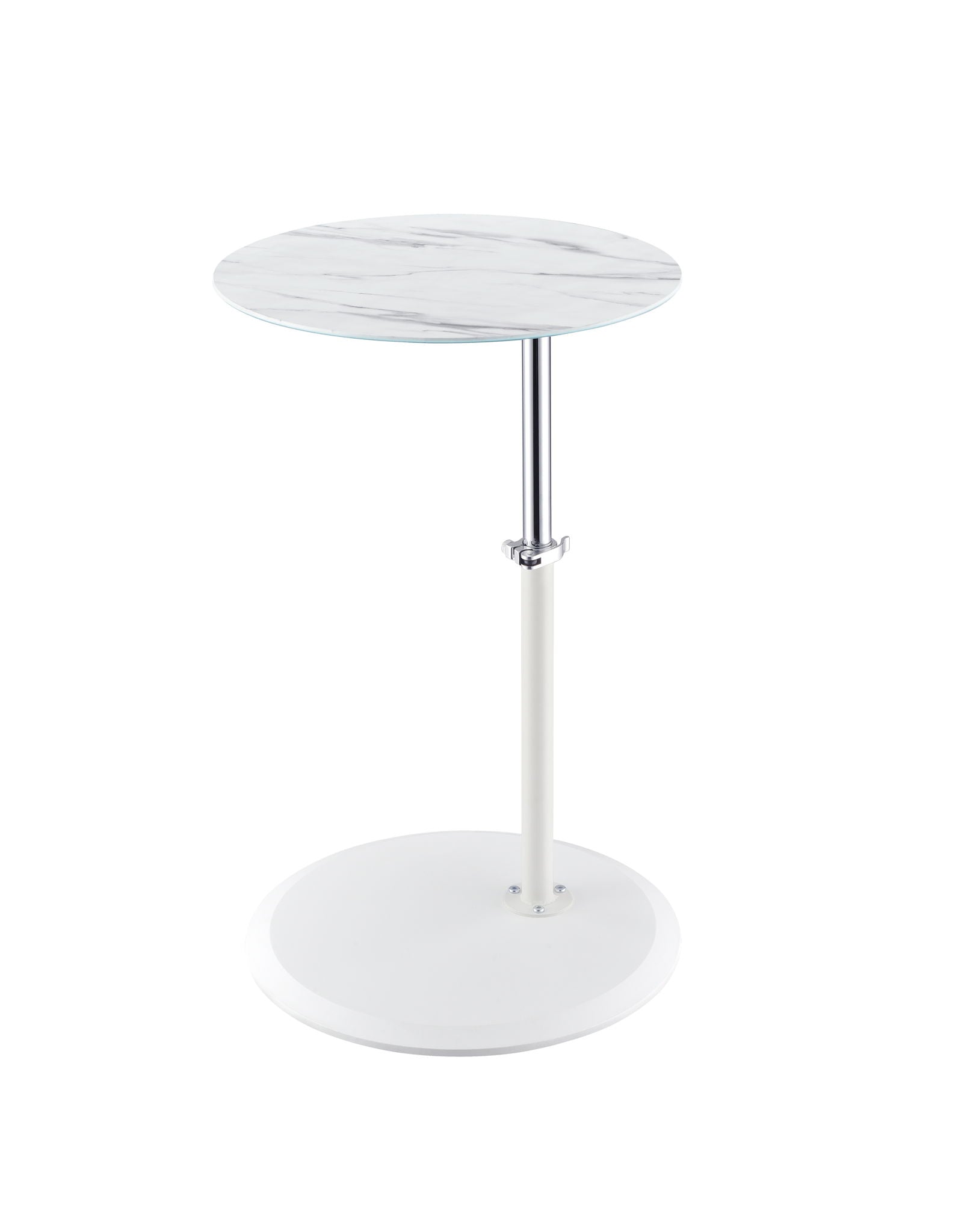 Orbit - 15.5&quot; End Table With Height Adjustable Marble Textured Top
