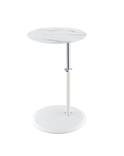 Orbit - 15.5&quot; End Table With Height Adjustable Marble Textured Top