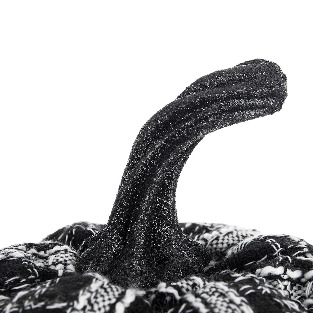 Light Plaid Pumpkin, For Holiday Halloween Decor - Black / White