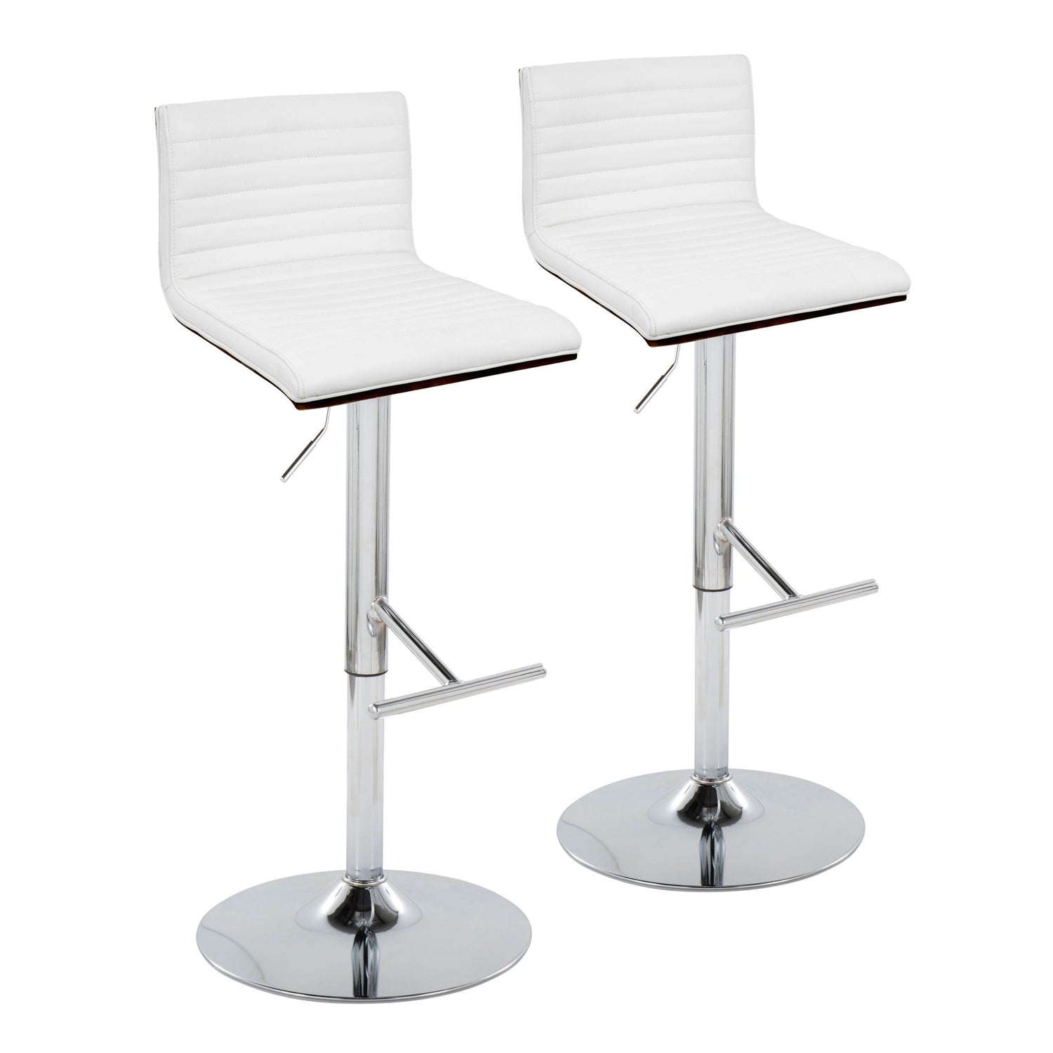 Mason - Contemporary Adjustable Barstool &amp; Swivel With Straight T Footrest (Set of 2)