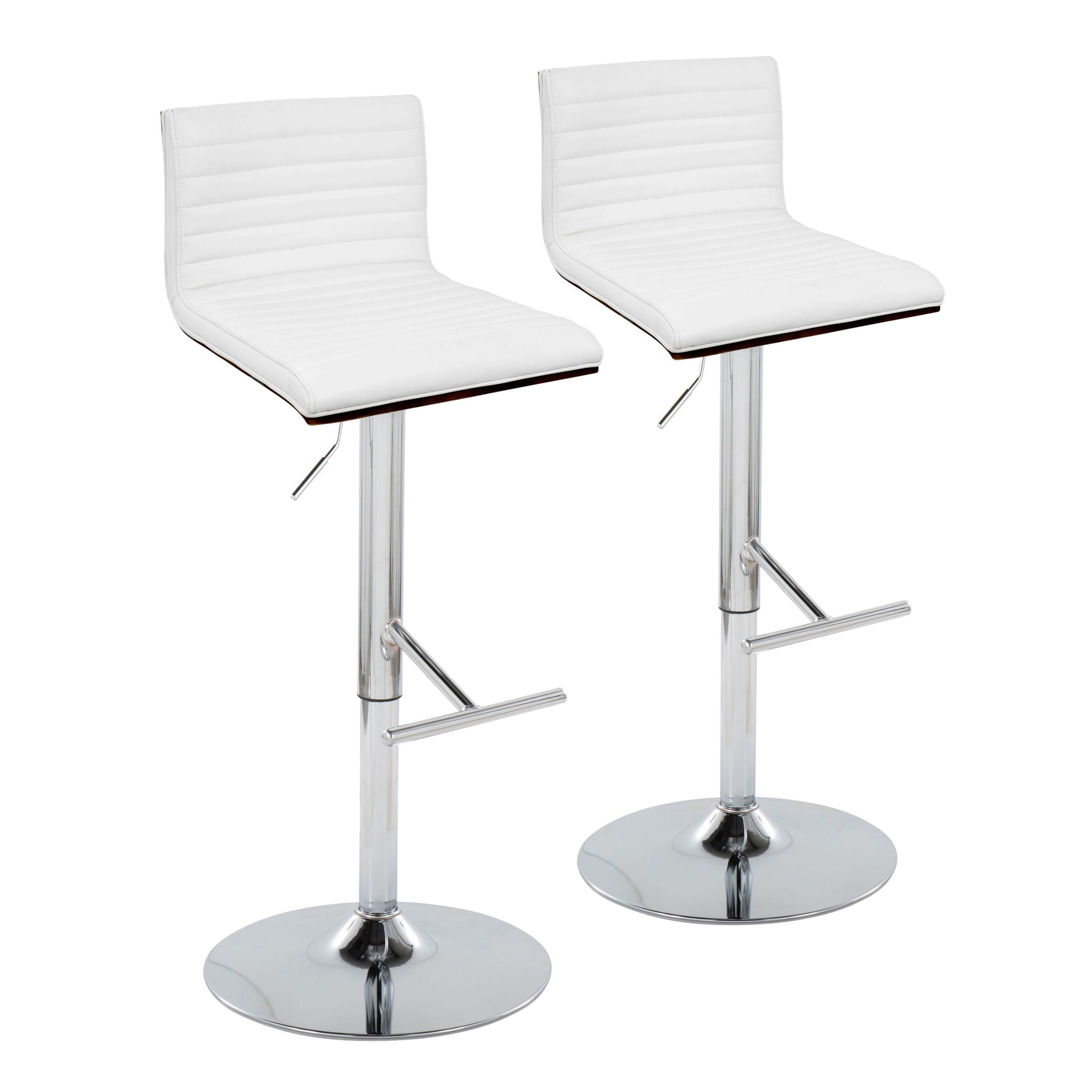 Mason - Contemporary Adjustable Barstool &amp; Swivel With Straight T Footrest (Set of 2)