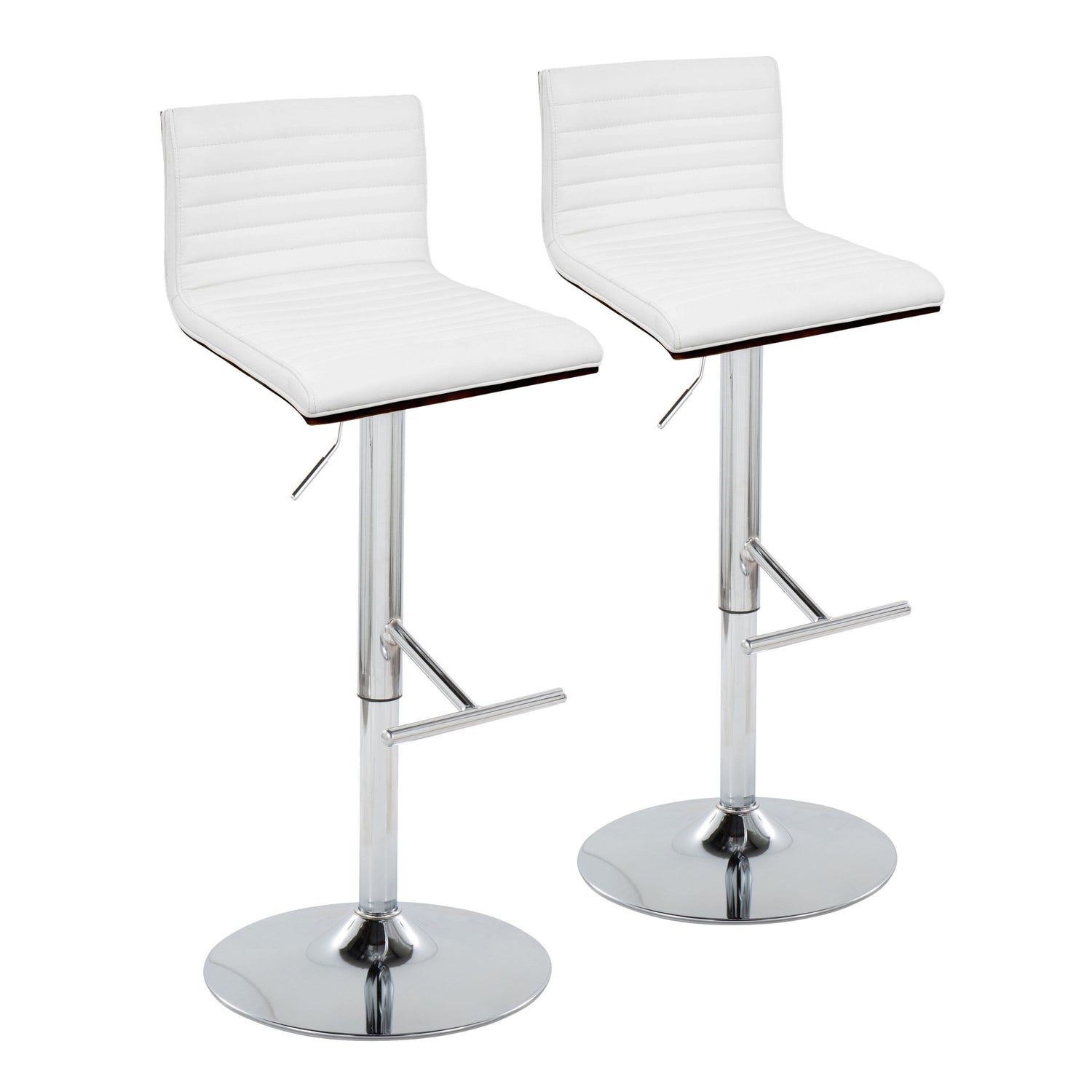 Mason - Contemporary Adjustable Barstool &amp; Swivel With Straight T Footrest (Set of 2)