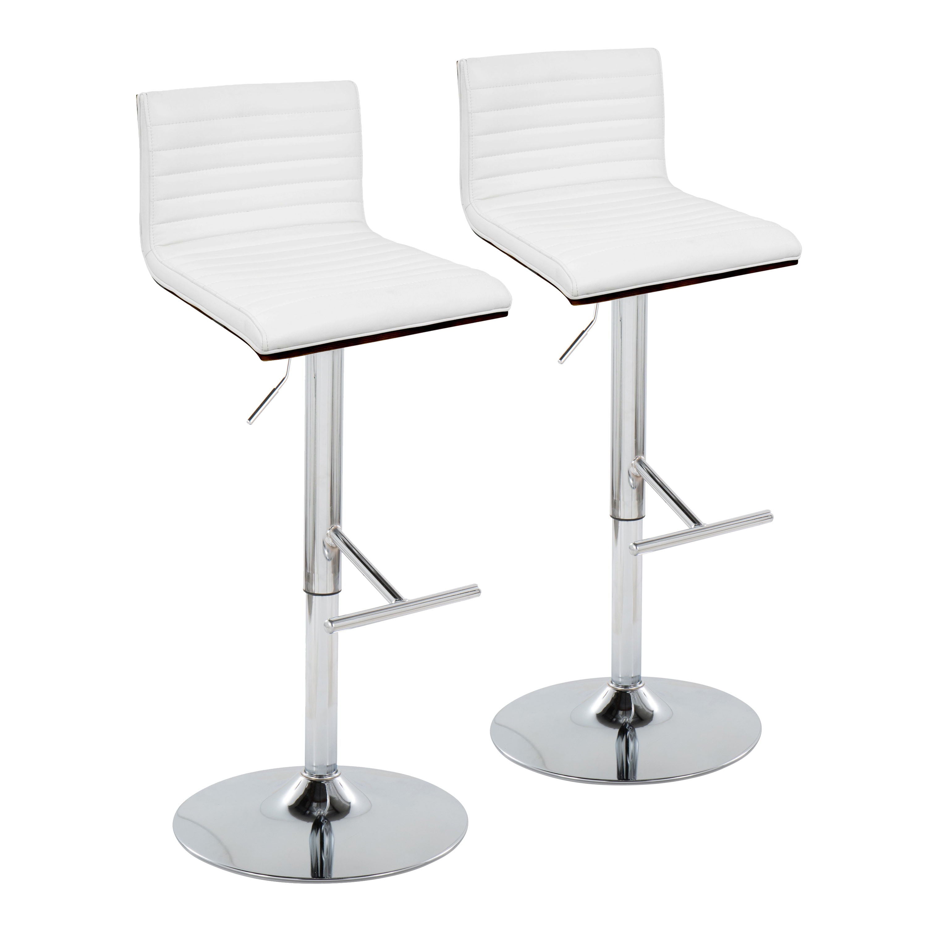 Mason - Contemporary Adjustable Barstool &amp; Swivel With Straight T Footrest (Set of 2)
