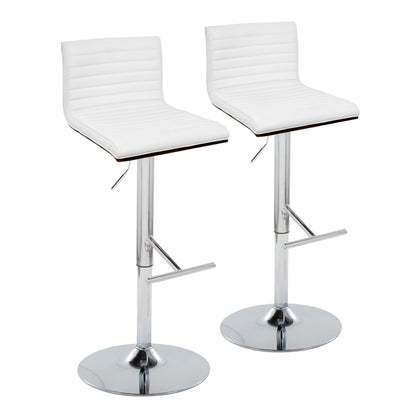 Mason - Contemporary Adjustable Barstool &amp; Swivel With Straight T Footrest (Set of 2)