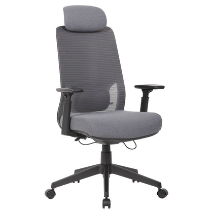 High Back Breathable Ergonomic Office Chair With Adjustable Headrest &amp; 5D Armrest, Height Adjustable Swivel - Antique Gray