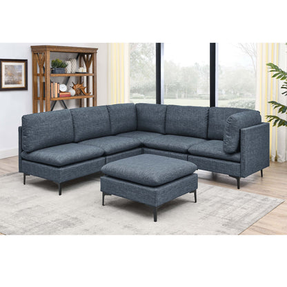 Upholstered Modular Sectional &amp; Tall Legs