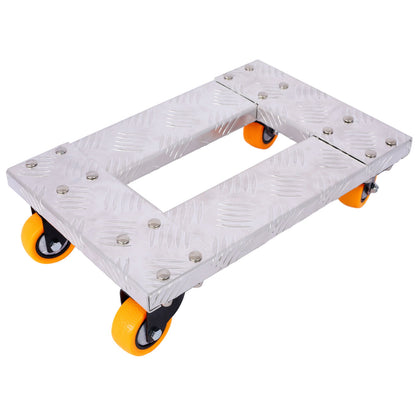 Heavy Duty Furniture Dolly Trolley Car, Aluminum Frame With 3&quot; Tpu Professional Casters, Brake Option