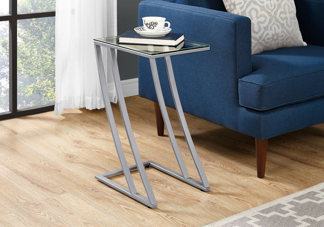 Accent Table, C - Shaped, Sturdy Construction, Contemporary &amp; Modern