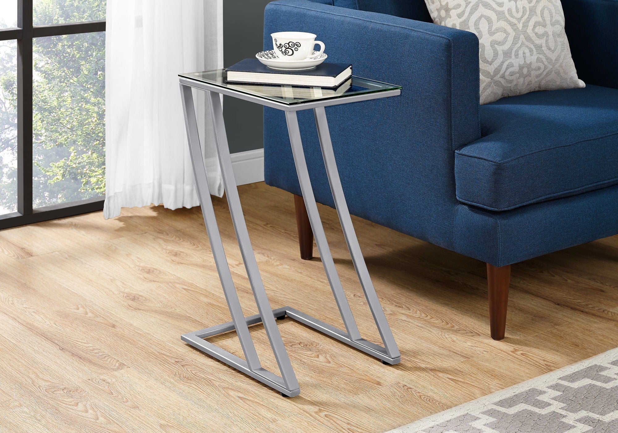 Accent Table, C - Shaped, Sturdy Construction, Contemporary &amp; Modern