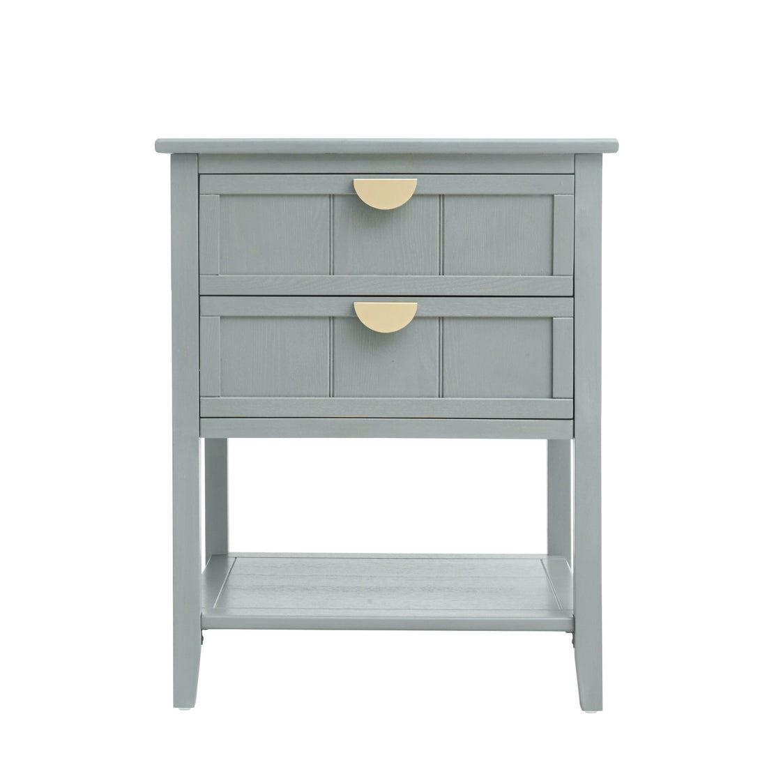 2 Drawer Side Table, American Style, End Table, Suitable For Bedroom, Living Room, Study
