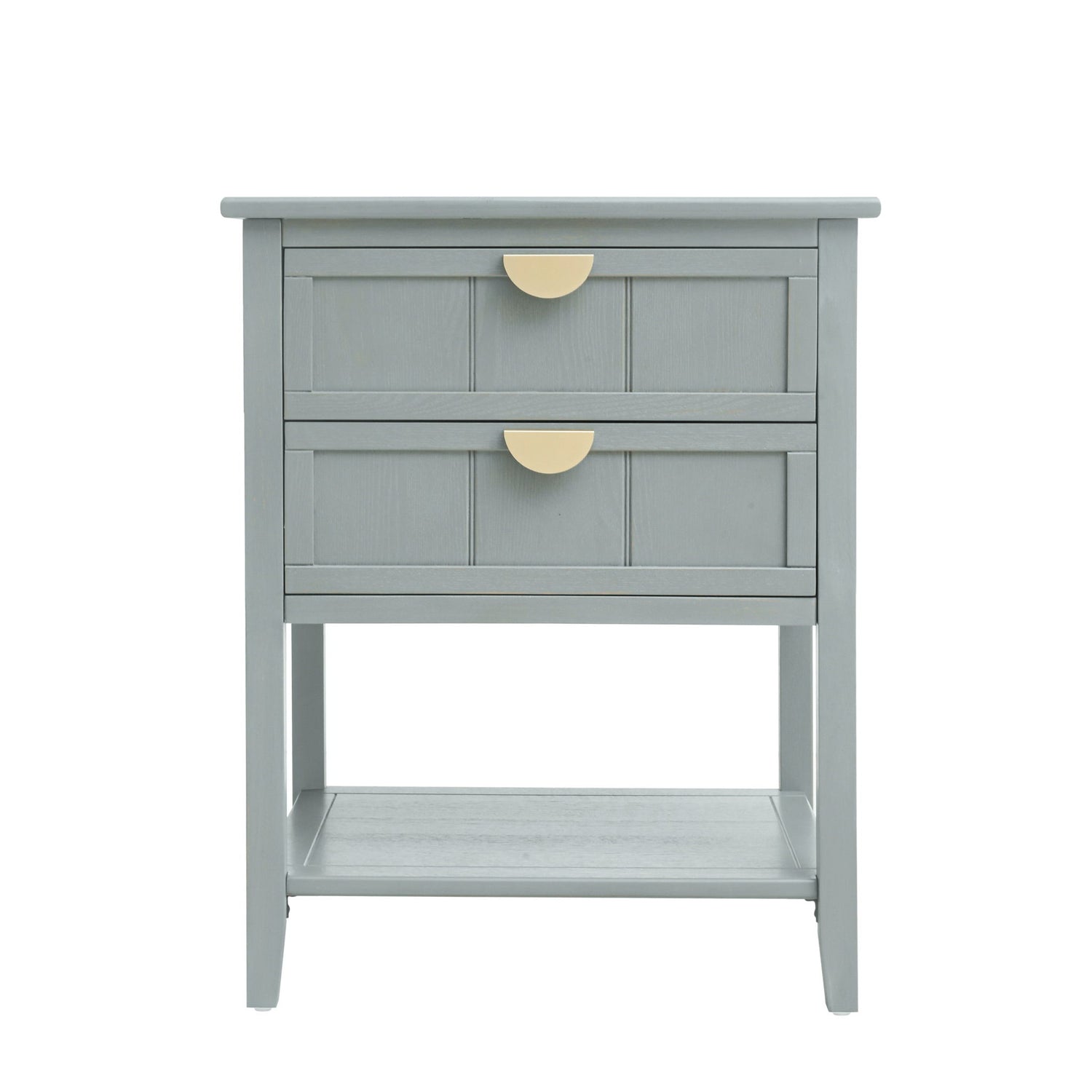 2 Drawer Side Table, American Style, End Table, Suitable For Bedroom, Living Room, Study