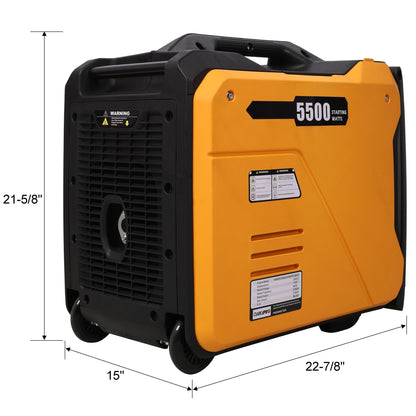 Super Quiet Inverter Generator 5.5Kw Portable Electric &amp; Remote Start Aluminum, 224Cc 4 Stroke