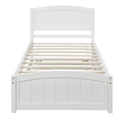 Platform Bed &amp; Headboard, Footboard And Wood Slat Support