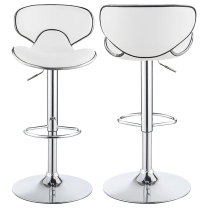Edenton - Upholstered Adjustable Bar Stool (Set of 2) - White