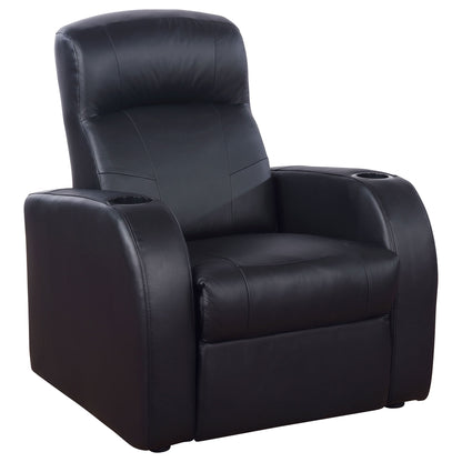 Franky - 7 Piece Seater Home Theater Set, Reclining Chairs &amp; Storage Consoles - Black