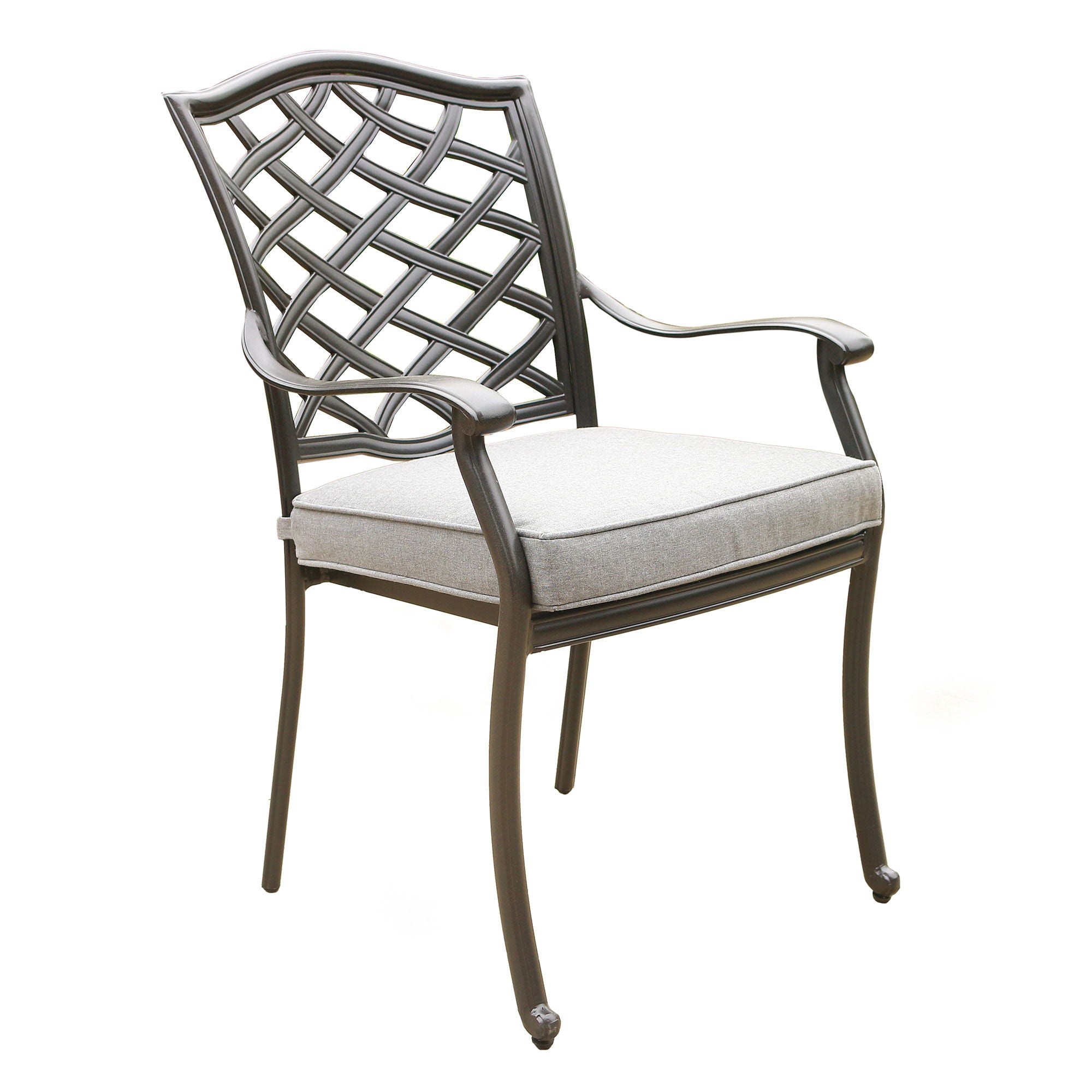 Round 49&quot; Long Aluminum Dining Set With Cushions