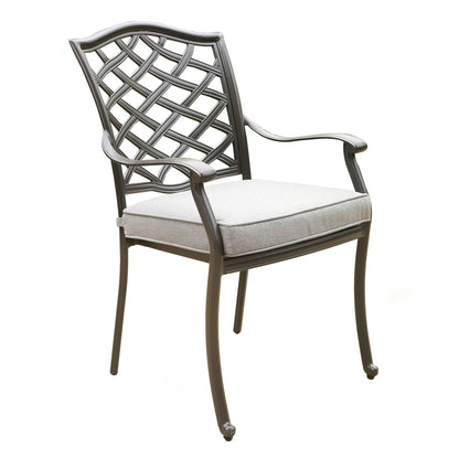 Round 49&quot; Long Aluminum Dining Set With Cushions