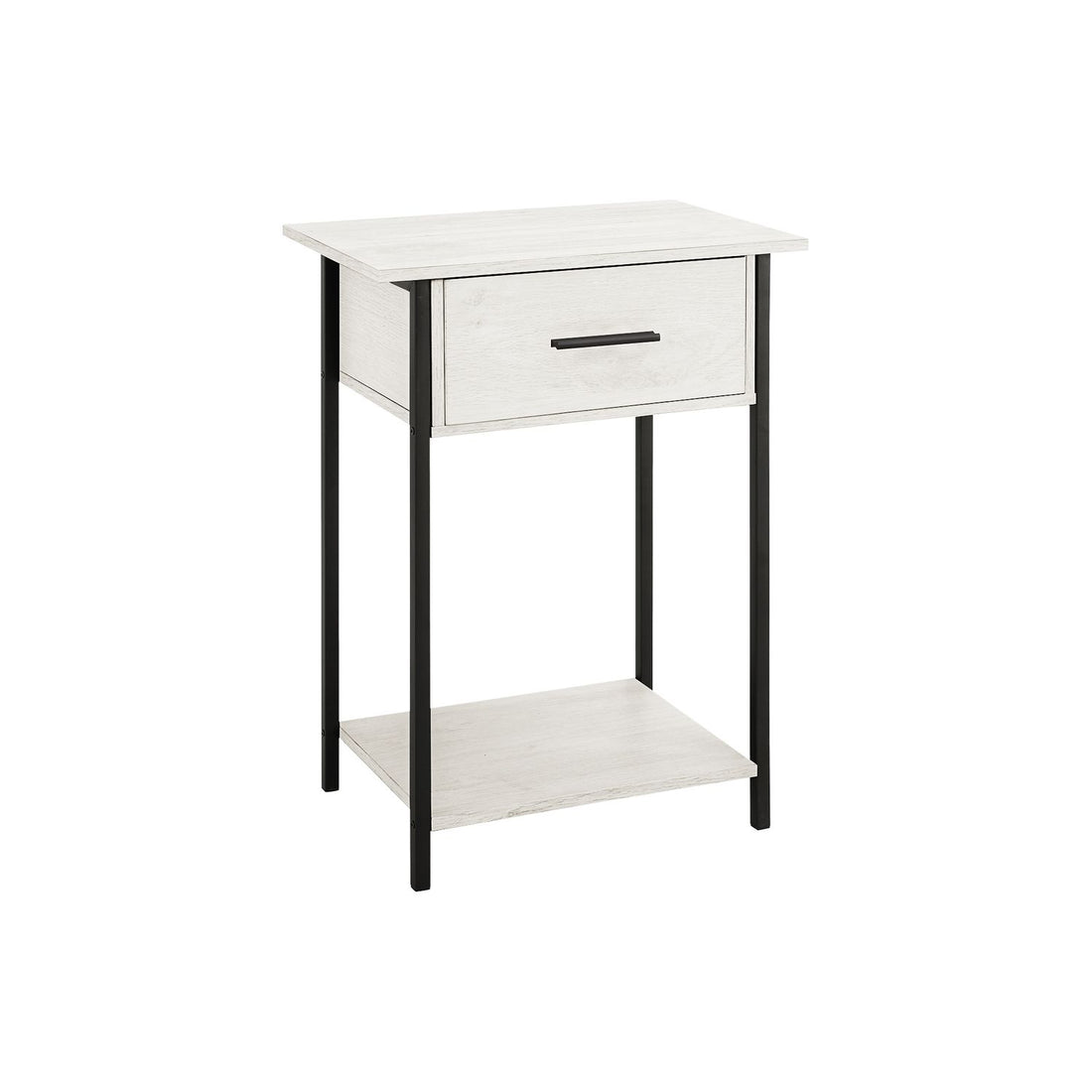 Contemporary 2 Tier Accent Table With Storage Drawer