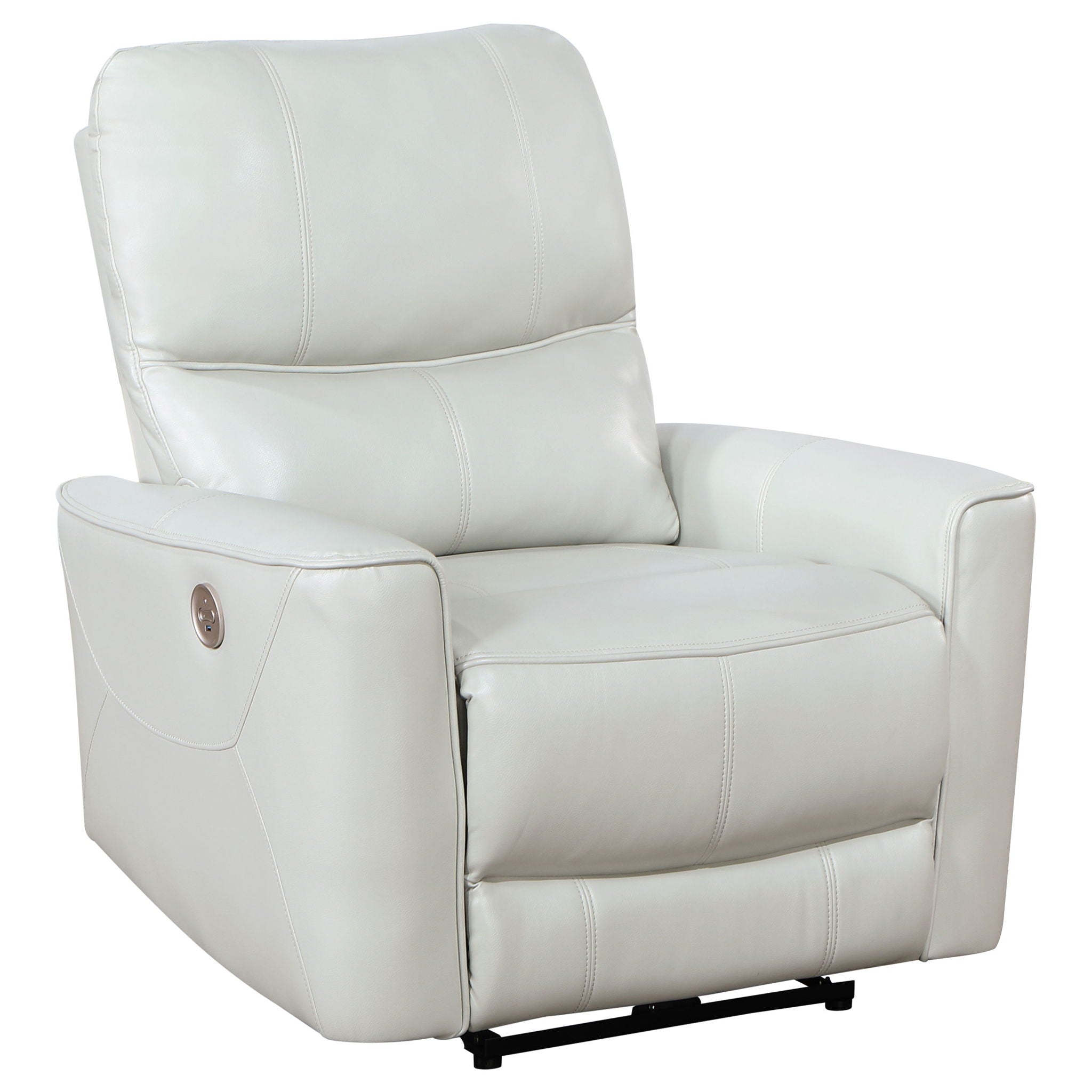 Dove Upholstered Power Recliner Chair With Smooth Power Recline And USB Charging - Gray