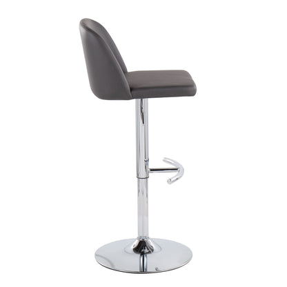 Toriano - Contemporary Adjustable Barstool With Swivel &amp; Rounded T Footrest (Set of 2)