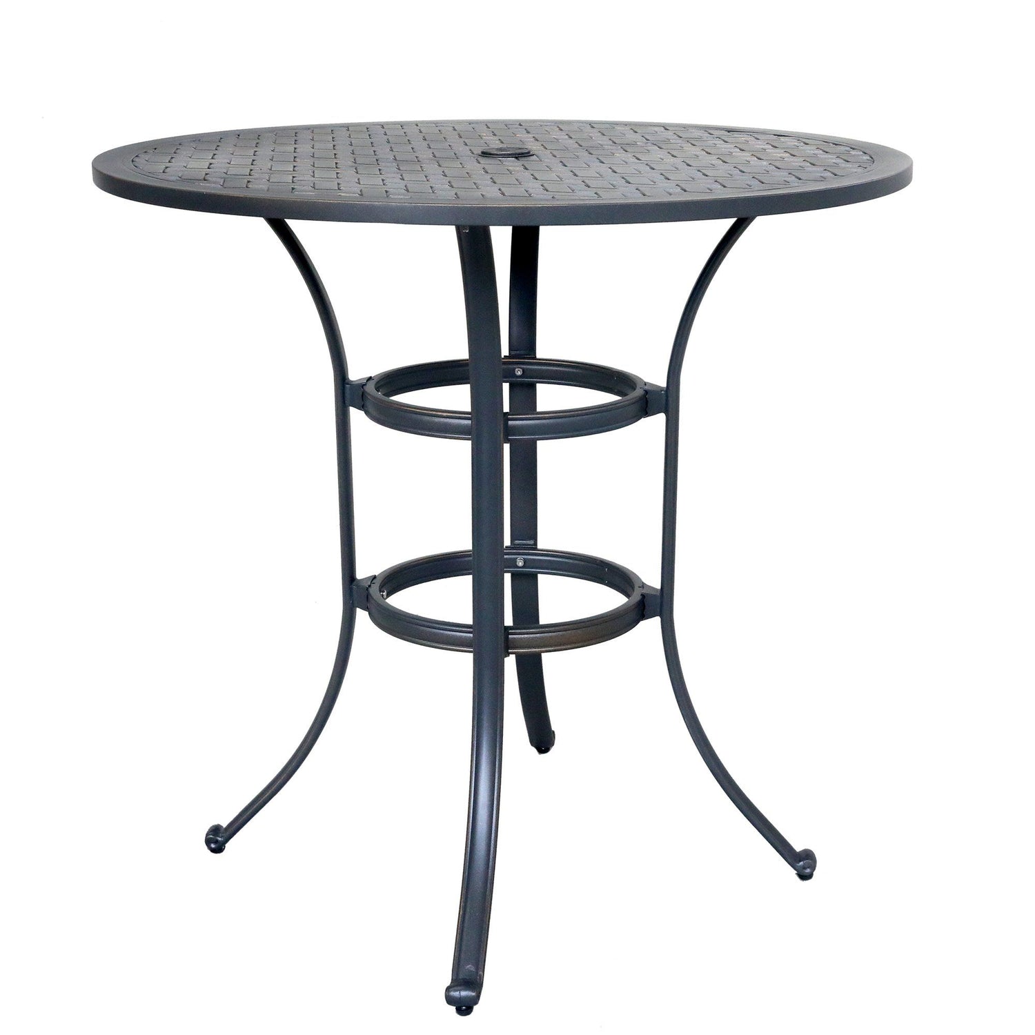 Round 41.97&quot; Long Bar Height Dining Set With Cushions