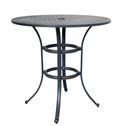 Round 41.97&quot; Long Bar Height Dining Set With Cushions